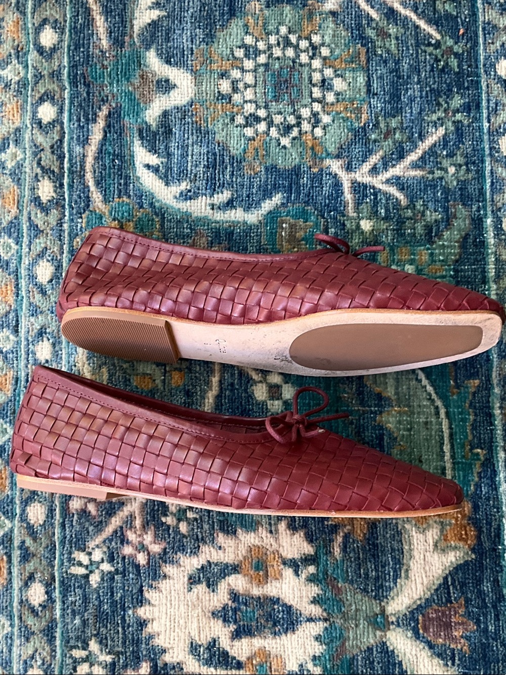 Quince Woven Ballet Flats in Burgundy - Picture 4 of 4